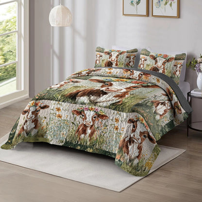 Shineful All Season Quilt 3-Piece Set - Country Charm Cow