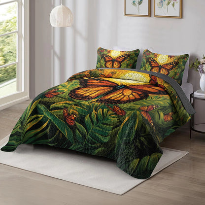 Shineful All Season Quilt 3-Piece Set - Monarch Garden