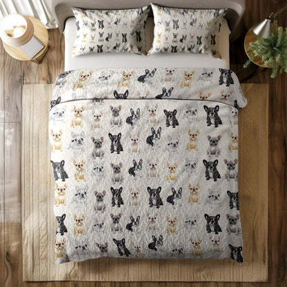 Shineful All Season Quilt 3-Piece Set - Cuddle Time Frenchie