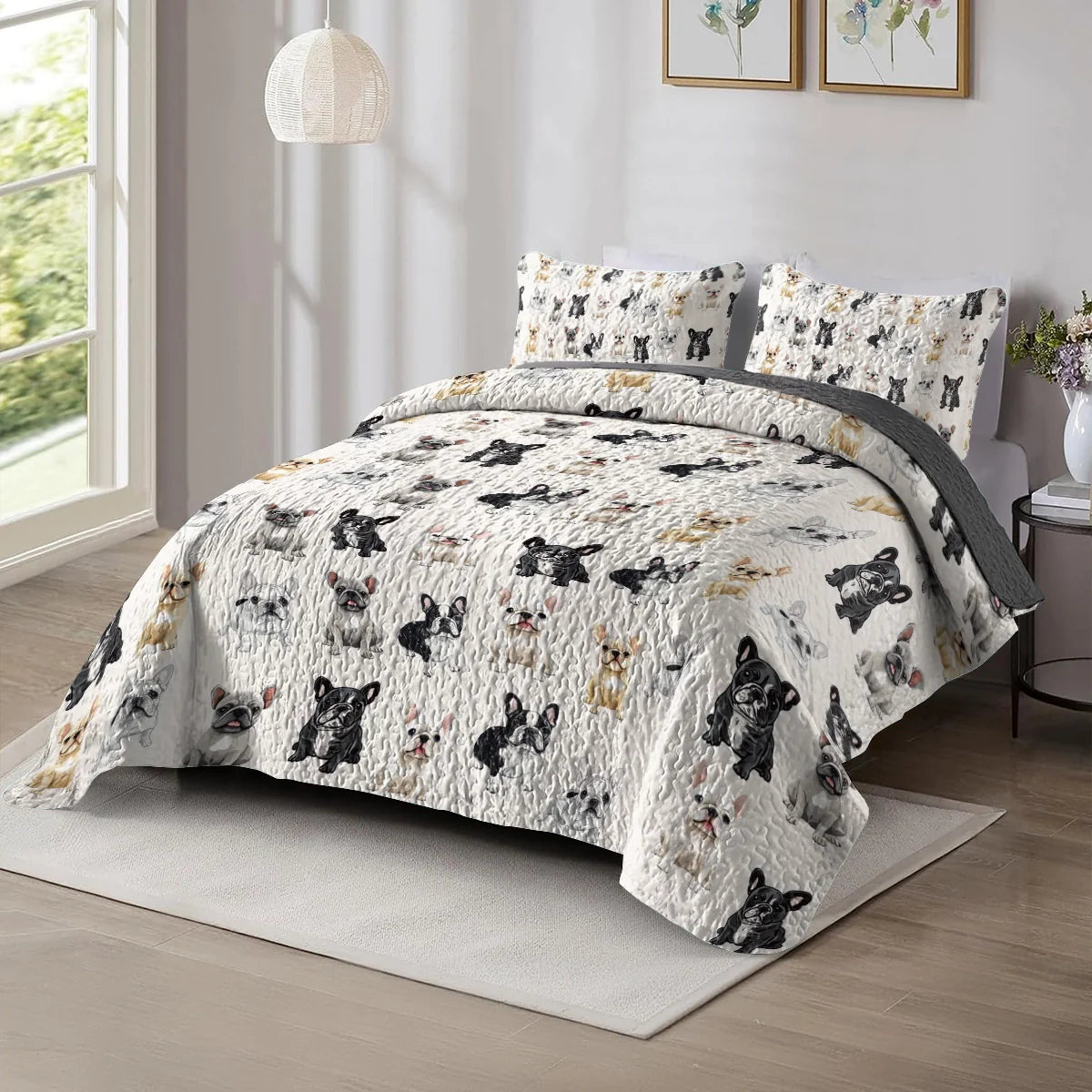 Shineful All Season Quilt 3-Piece Set - Cuddle Time Frenchie