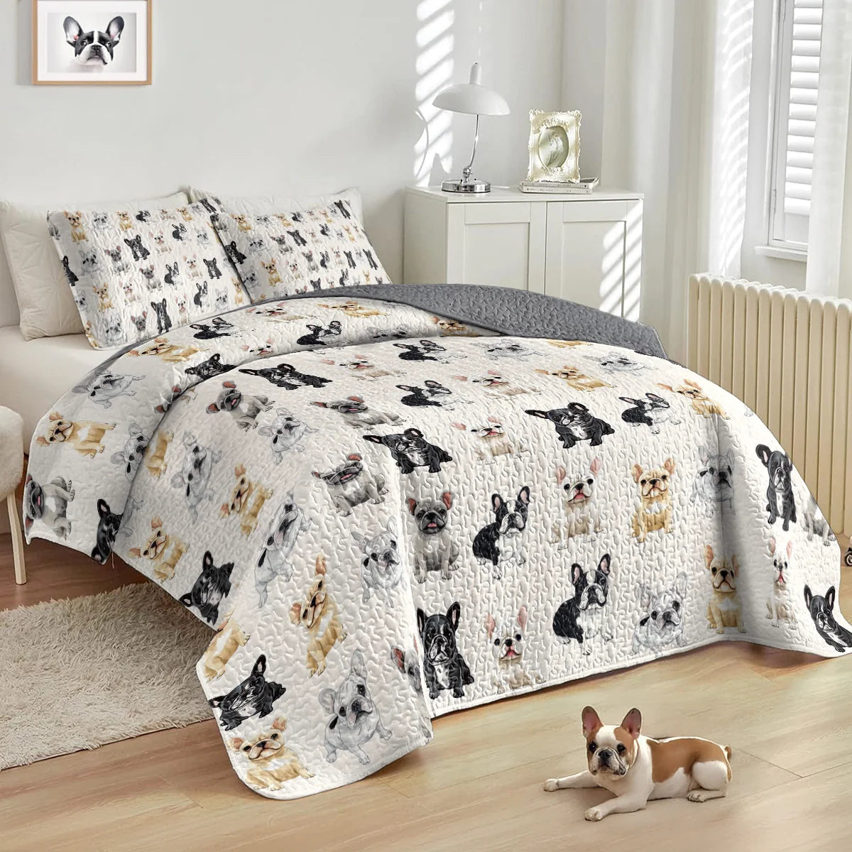 Shineful All Season Quilt 3-Piece Set - Cuddle Time Frenchie