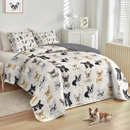 Shineful All Season Quilt 3-Piece Set - Cuddle Time Frenchie