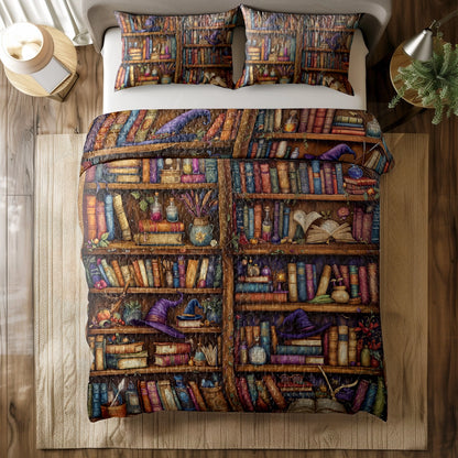 Shineful All Season Quilt 3-Piece Set - Whimsical Reading Wonderland