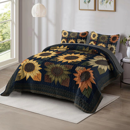 Shineful All Season Quilt 3-Piece Set - Sunflower Harmony