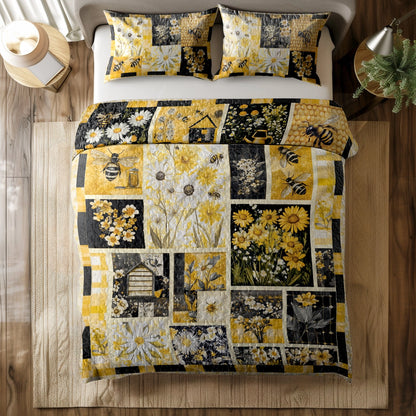 Shineful All Season Quilt 3-teiliges Set Bee Meadow Comfort