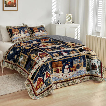 Shineful All Season Quilt 3-Piece Set Christmas Eve Comfort