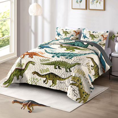 Shineful All Season Quilt 3-Piece Set Dino Adventure Rawr-Some Nights