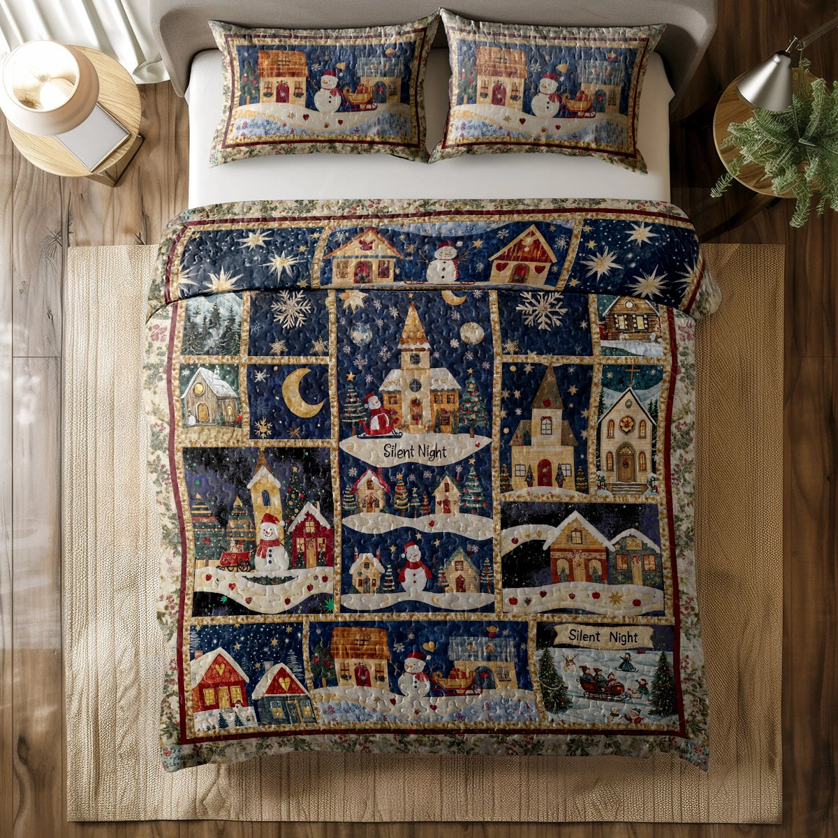 Shineful All Season Quilt 3-Piece Set Christmas Eve Comfort