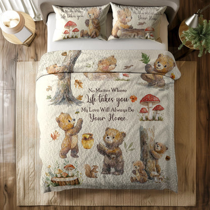 Shineful All Season Quilt 3-Piece Set Bear Hugs Home