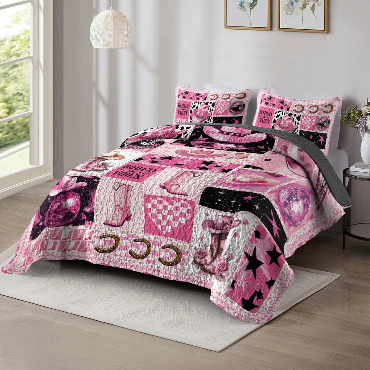 Shineful All Season Quilt 3-Piece Set Modern Funky Cowboy