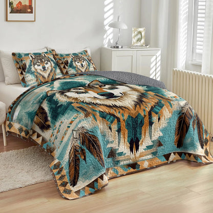 Shineful All Season Quilt 3-Piece Set Native American Wild Spirit