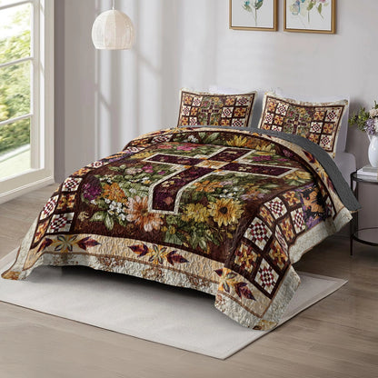 Shineful All Season Quilt 3-Piece Set God's Garden Comforter