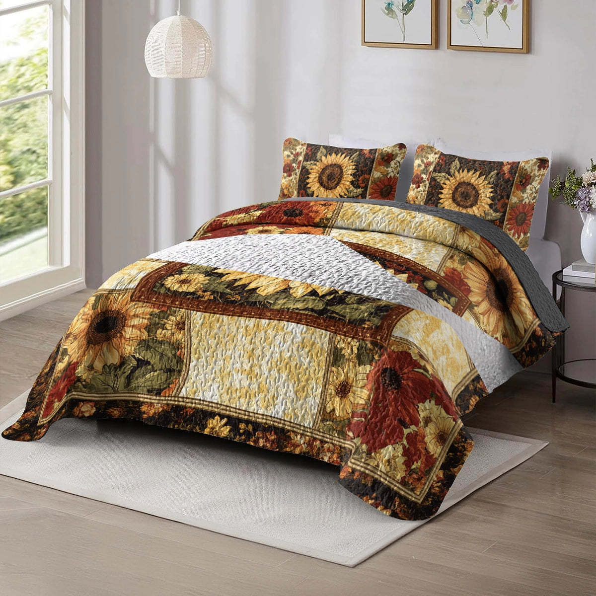 Shineful All Season Quilt 3-Piece Set - Sunflower Harvest