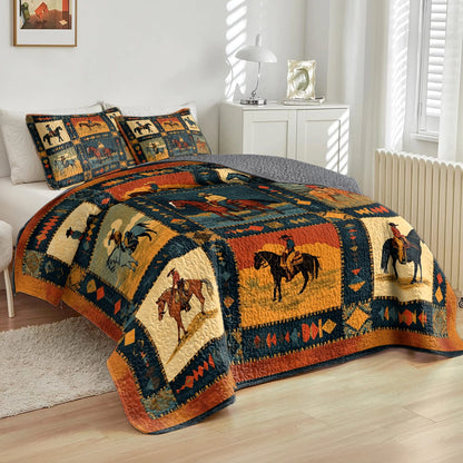 Shineful All Season Quilt 3-teiliges Set - Cowboy Dream 