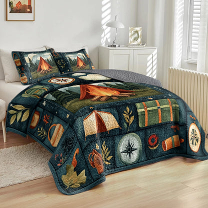 Shineful All Season Quilt 3-teiliges Set Camping Wilderness Nights