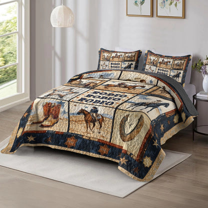 Shineful All Season Quilt 3-Piece Set Rodeo Cowboy Spirit