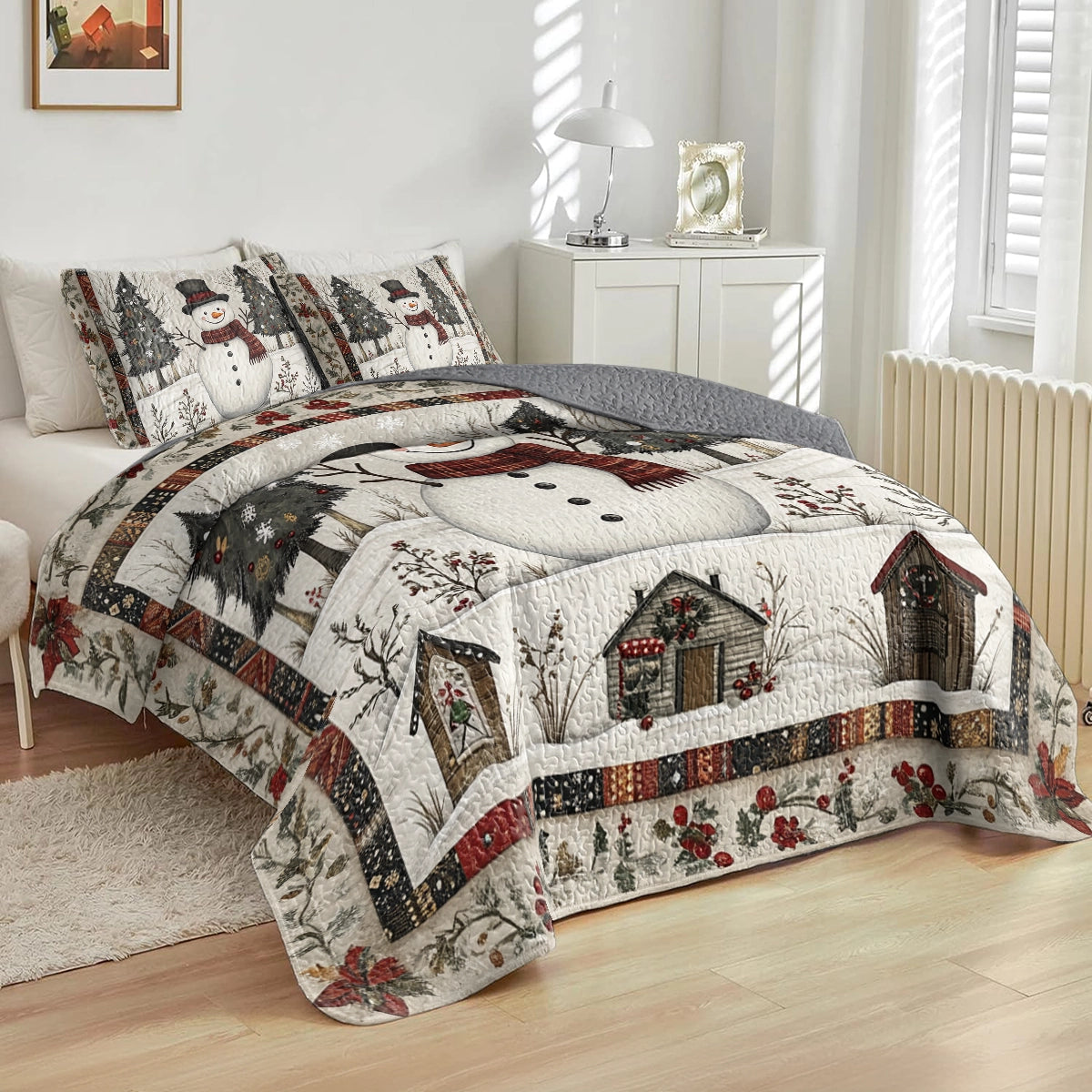 Shineful All Season Quilt 3-Piece Set Christmas Winter Wonderland Snuggle