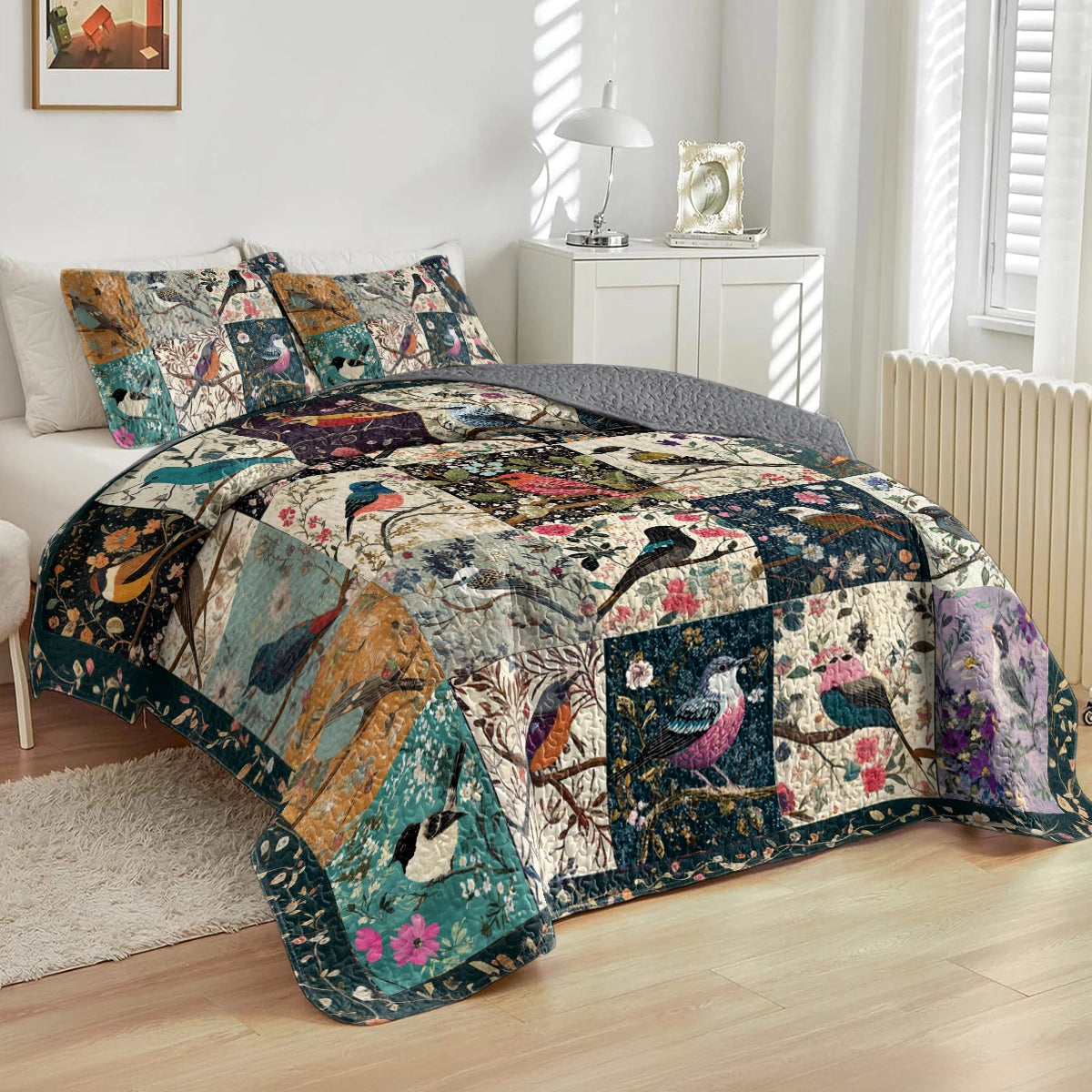 Shineful All Season Quilt 3-Piece Set - Birdsong Bliss