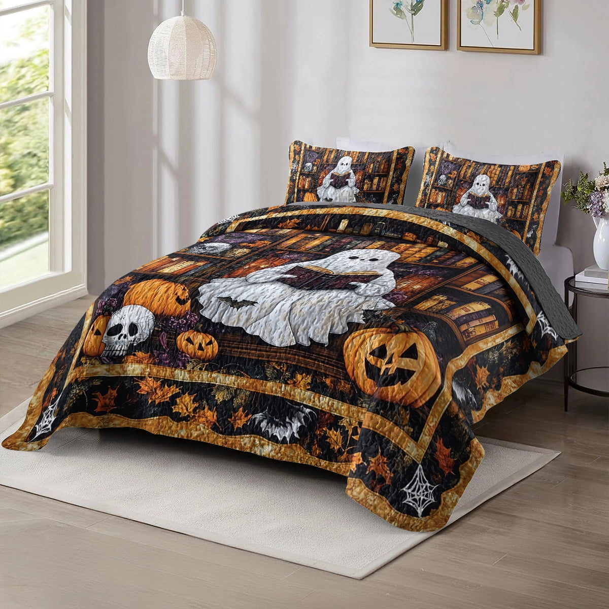 Shineful All Season Quilt 3-Piece Set Ghostly Tales Reading