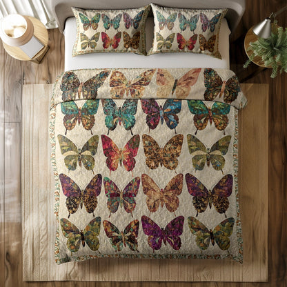 Shineful All Season Quilt 3-Piece Set - Butterfly Garden