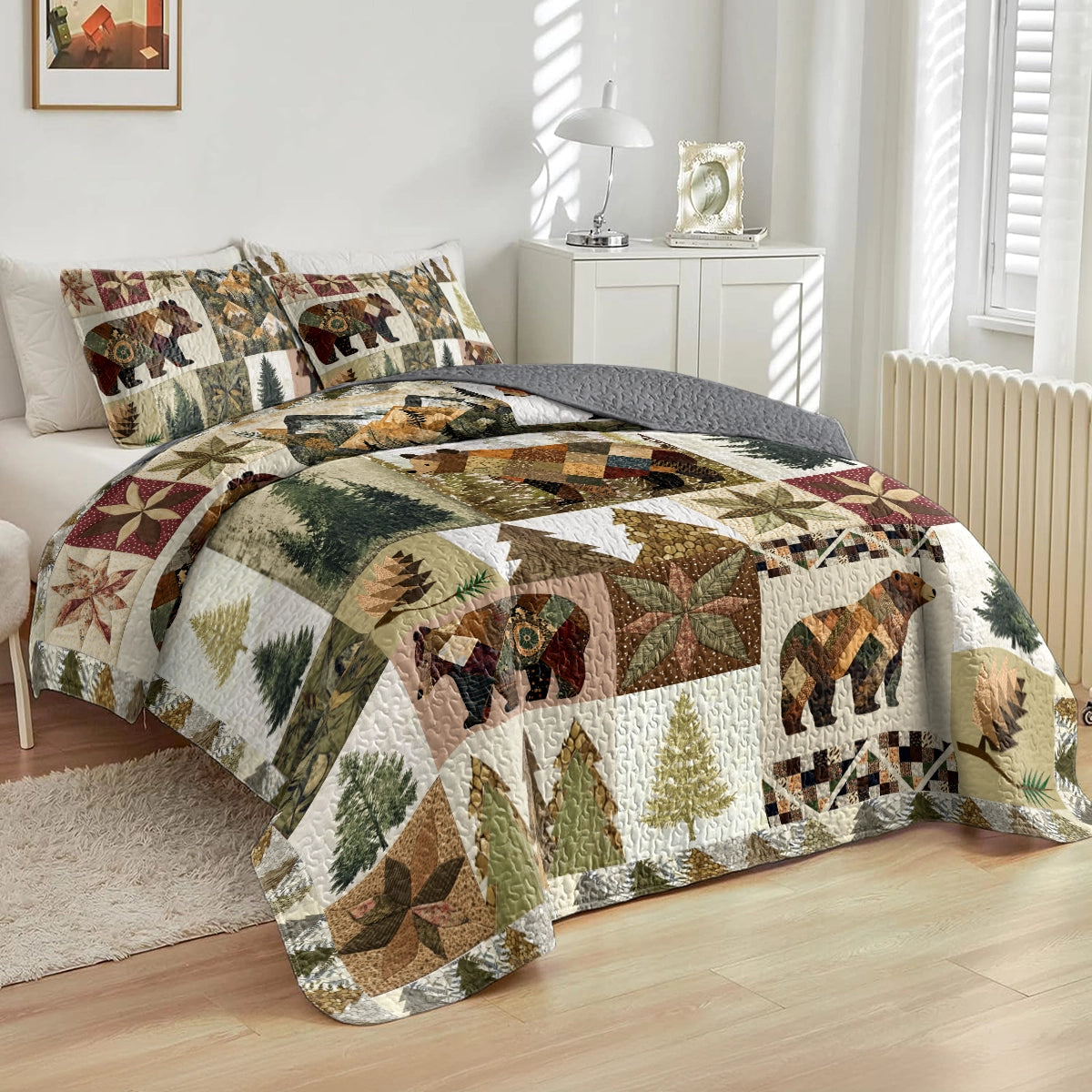 Shineful All Season Quilt 3-Piece Set - Whimsical Bear Quilt