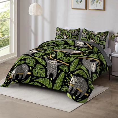 Shineful All Season Quilt 3-Piece Set - Chilling Sloths