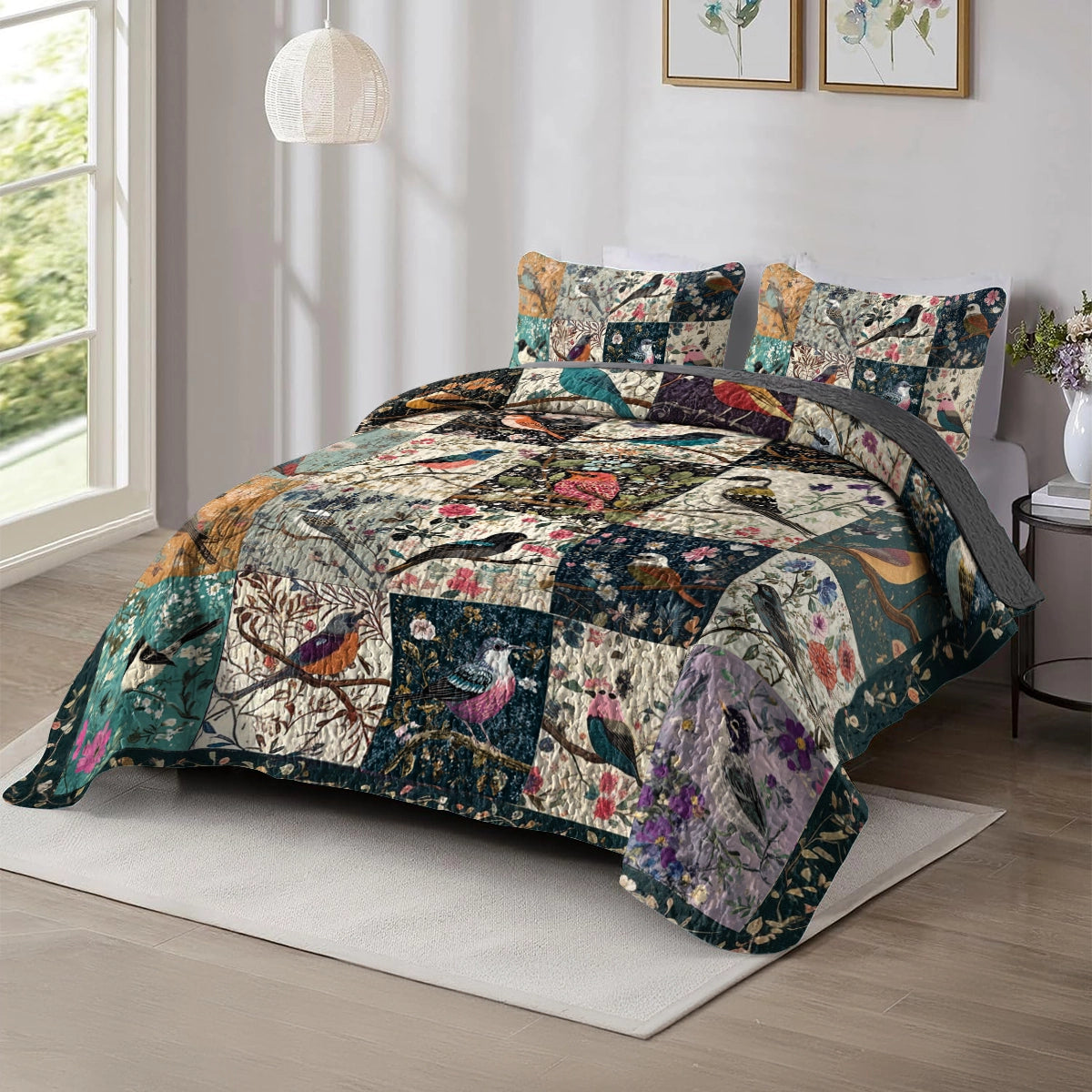 Shineful All Season Quilt 3-Piece Set - Birdsong Bliss