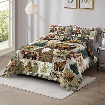 Shineful All Season Quilt 3-Piece Set - Whimsical Bear Quilt