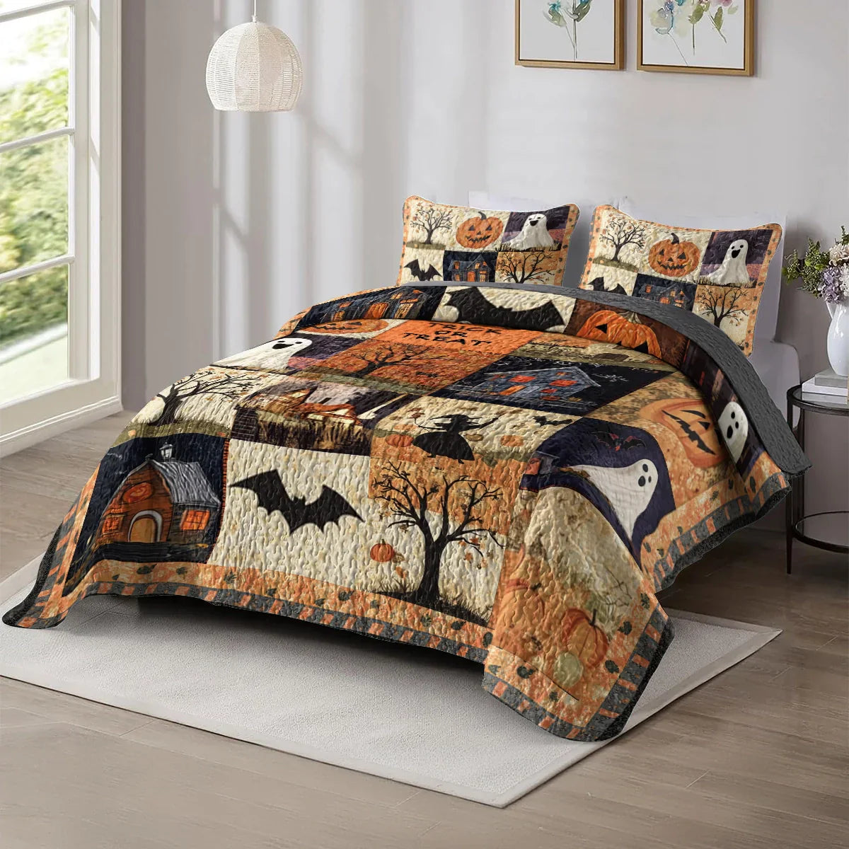 Shineful All Season Quilt 3-Piece Set - Spooky Trick Or Treat Halloween (Clearance)