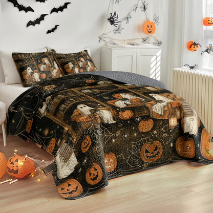 Shineful All Season Quilt 3-Piece Set Halloween Book Club