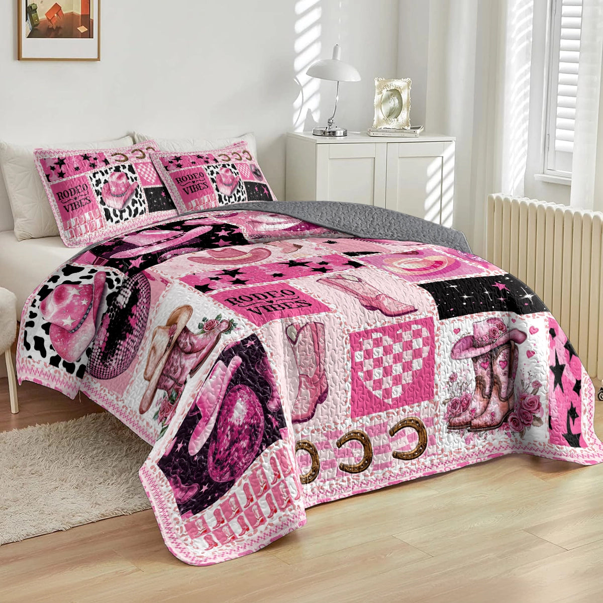 Shineful All Season Quilt 3-Piece Set Modern Funky Cowboy