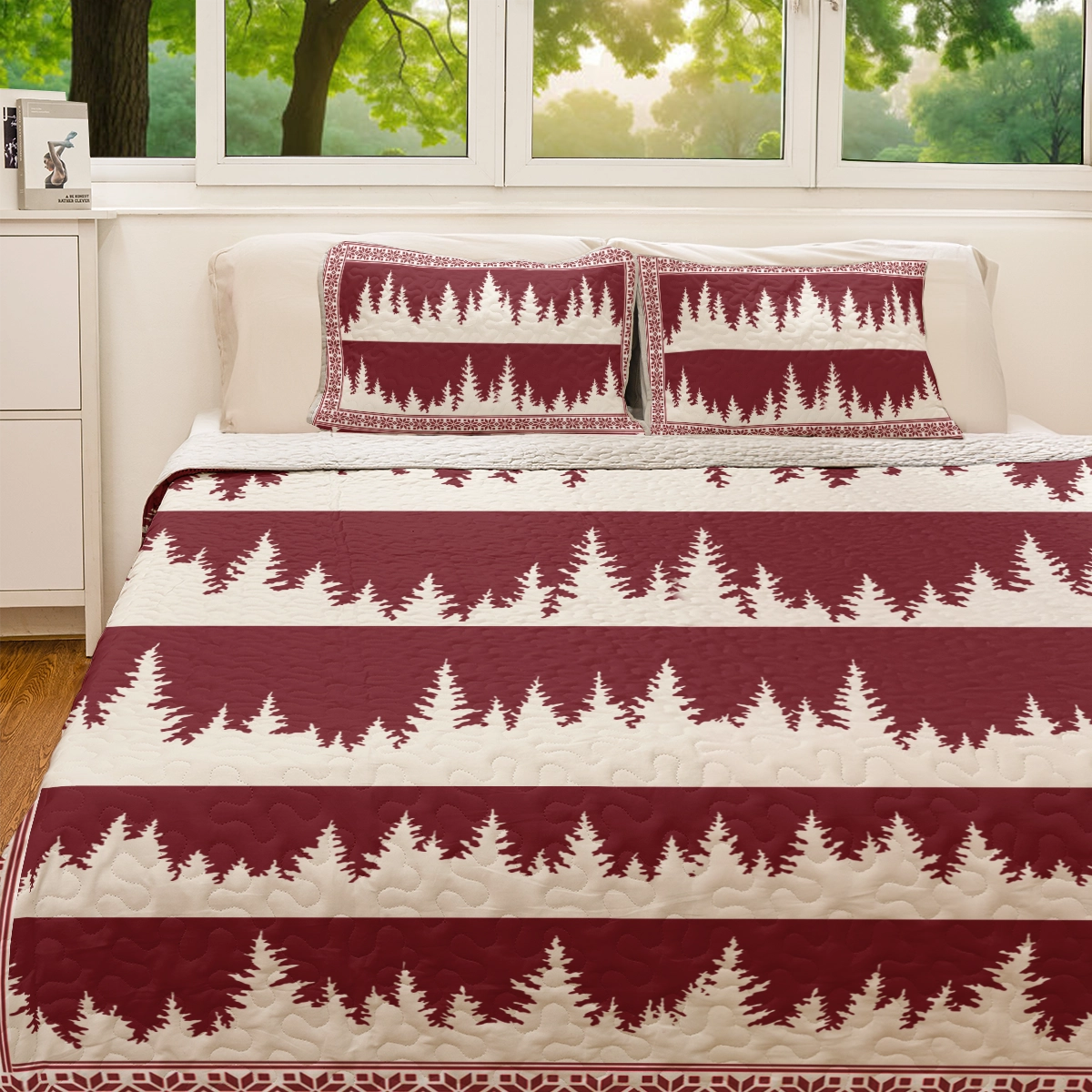 Shineful All Season Quilt 3-teiliges Set - Weihnachtskiefern