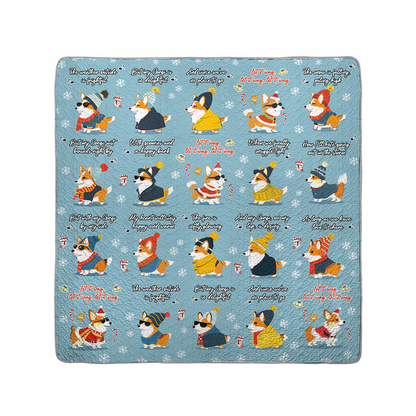 Shineful All Season Quilt 3-Piece Set Let It Wag Corgi Love