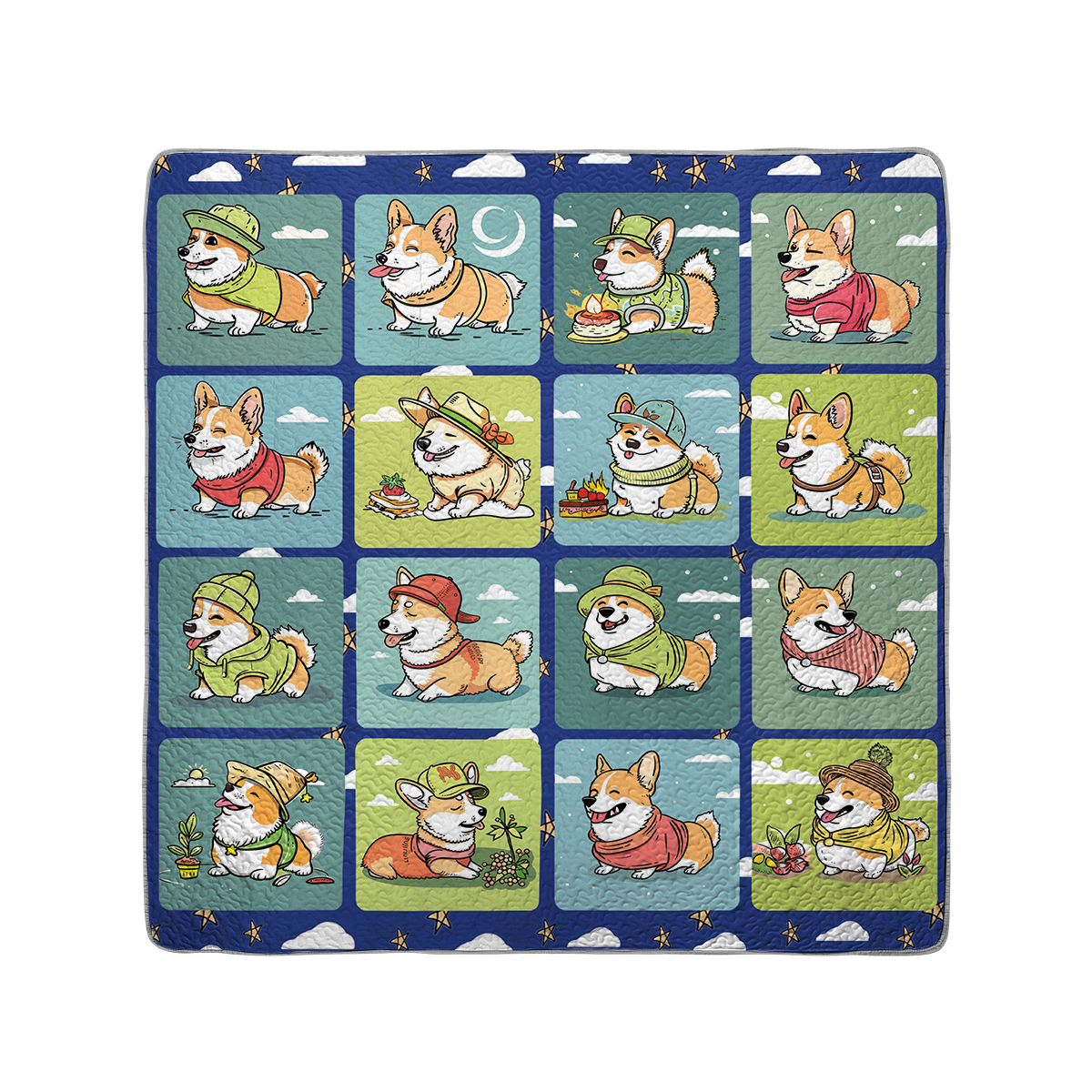 Shineful All Season Quilt 3-teiliges Set Corgi Sunshine Days