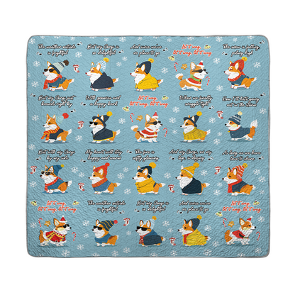 Shineful All Season Quilt 3-teiliges Set Let It Wag Corgi Love 