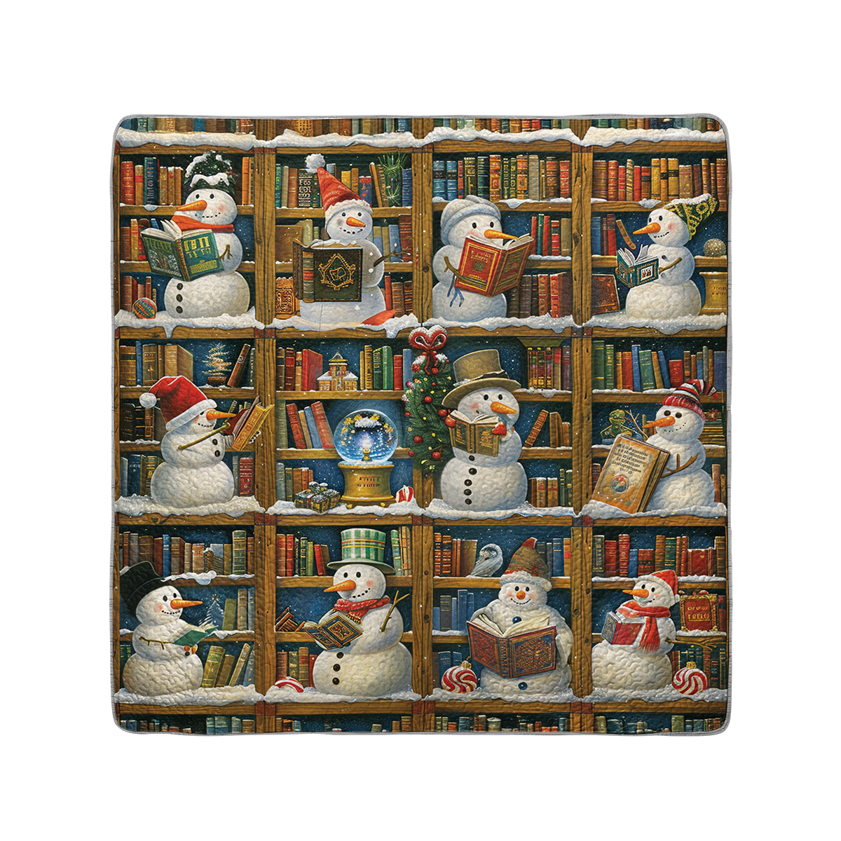 Shineful All Season Quilt 3-teiliges Set Snowy Book Nook