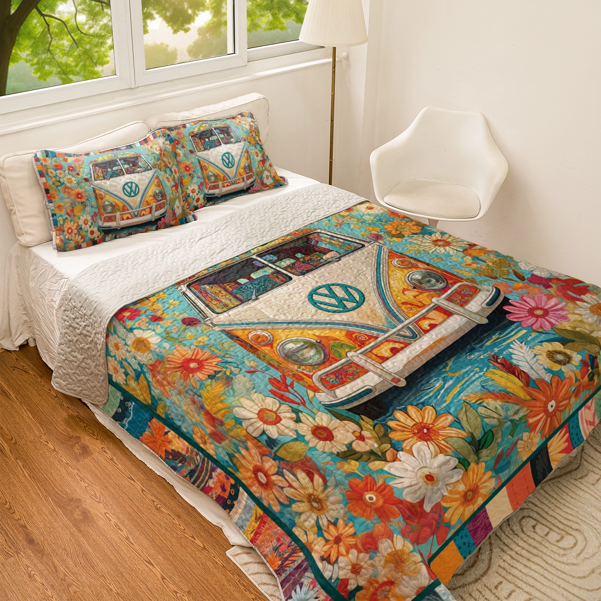 Shineful All Season Quilt 3-Piece Set Hippie Groovy Vibes