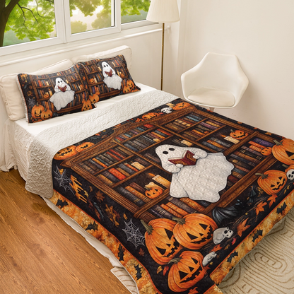 Shineful All Season Quilt 3-teiliges Set Haunted Library Reading