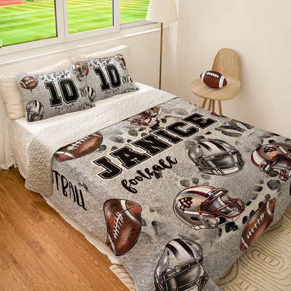 Shineful Personalized All Season Quilt 3-Piece Set All-Star Football Love