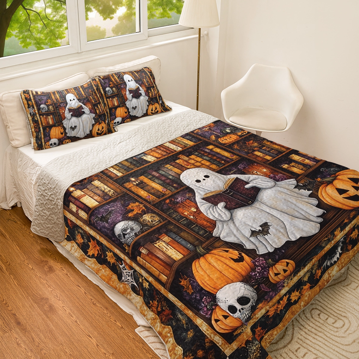 Shineful All Season Quilt 3-Piece Set Ghostly Tales Reading