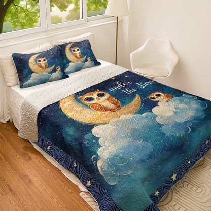 Shineful All Season Quilt 3-Piece Set - Owl Dream Big Under the Stars