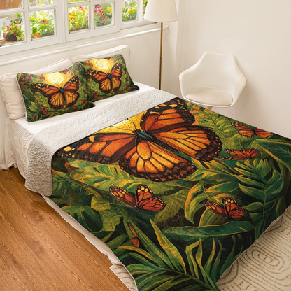 Shineful All Season Quilt 3-Piece Set - Monarch Garden