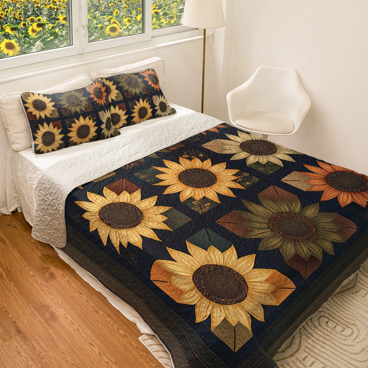 Shineful All Season Quilt 3-Piece Set - Sunflower Harmony