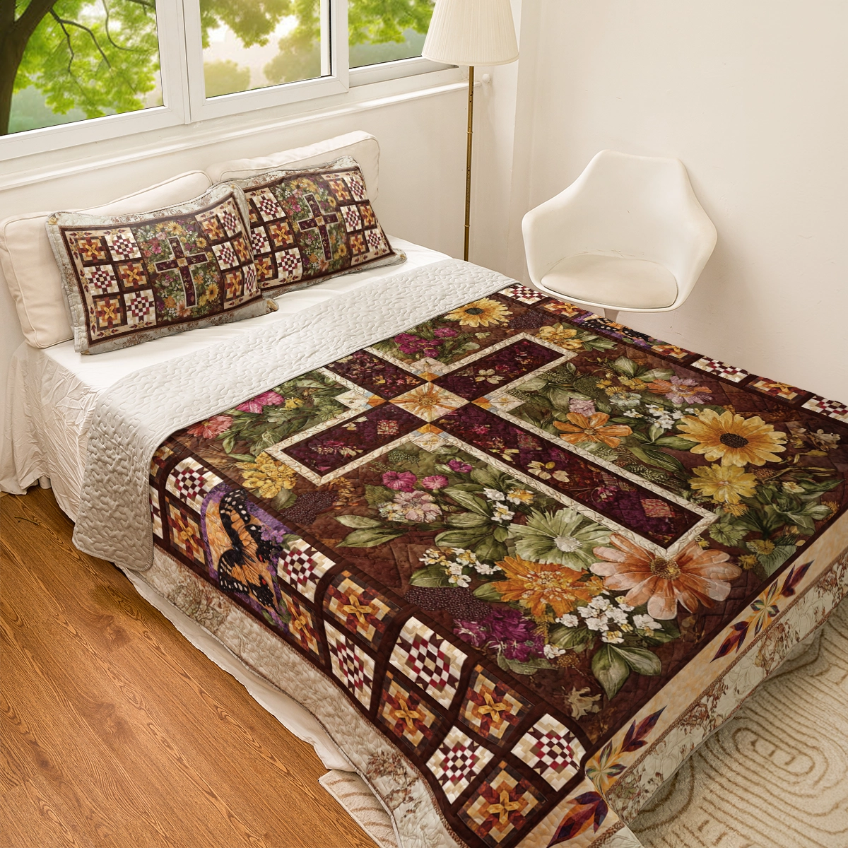 Shineful All Season Quilt 3-Piece Set God's Garden Comforter