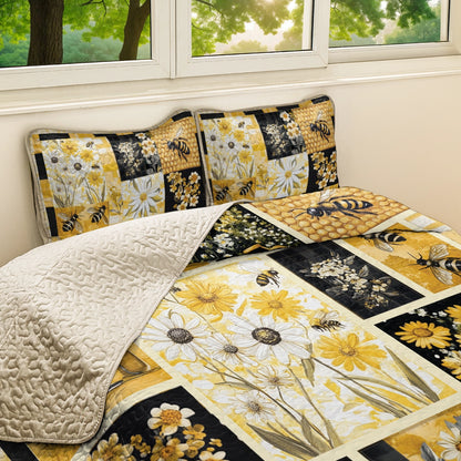 Shineful All Season Quilt 3-teiliges Set Bee Meadow Comfort