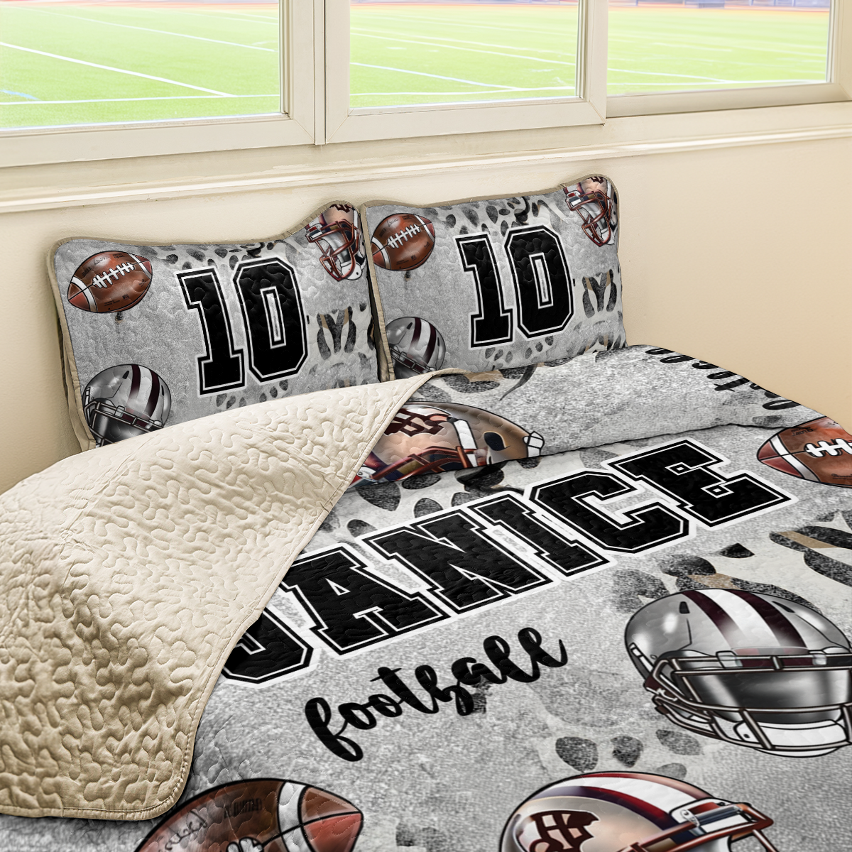 Shineful Personalized All Season Quilt 3-Piece Set All-Star Football Love