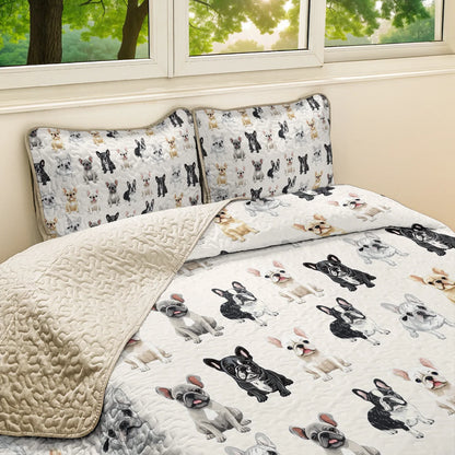 Shineful All Season Quilt 3-Piece Set - Cuddle Time Frenchie