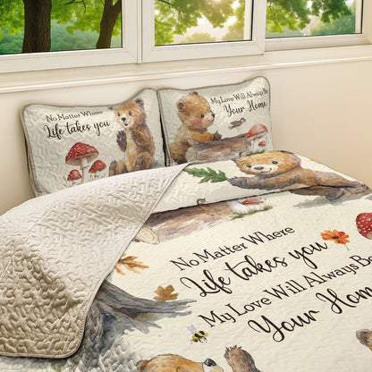 Shineful All Season Quilt 3-Piece Set Bear Hugs Home