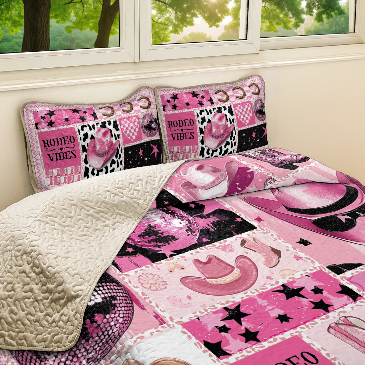 Shineful All Season Quilt 3-Piece Set Modern Funky Cowboy