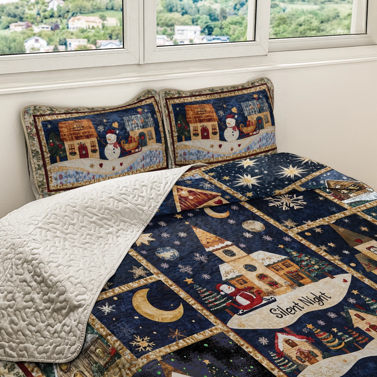 Shineful All Season Quilt 3-Piece Set Christmas Eve Comfort